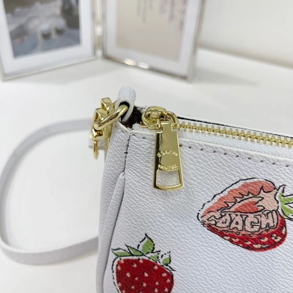 Coach White Bag with Red Strawberry Design - Picture 4 of 7